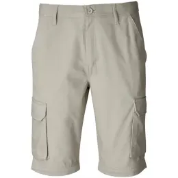 Mens Cargo Zip Off Pants Stone Short Front